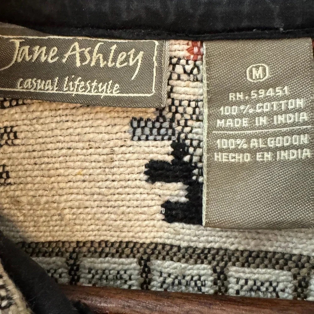 Jane Ashley Womens Tapestry Jacket M Aztec‎ Southwestern Boho Geometric Vintage - Picture 7 of 7